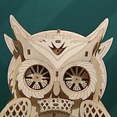 cheap Jigsaw Puzzles-3D Wooden Puzzle For Adults Owl Clock Model Kit Desk Clock Home Decor Unique Gift For Kids On Birthday/Festival Day
