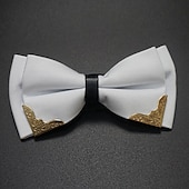 cheap Dinner Party-Men&#039;s Basic Bow Tie Color Block Black White