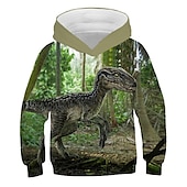 abordables Animaux 3D pour Garçon-Enfants Garçon Sweat à capuche Dinosaure manche longue Automne Hiver Mode Frais Coton Casual