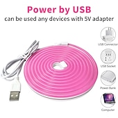 economico Luci intelligenti-Striscia luminosa al neon a LED da 2 m e 6,56 piedi flessibile USB con temperatura di colore bianco caldo rosa giallo verde rosso impermeabile IP65 per decorazioni natalizie per interni ed esterni