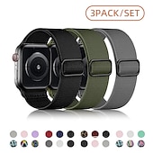 お買い得  Apple Watch Bands-3パック Solo Loop と互換性があります Apple Watch ウォッチバンド 38mm 40mm 41mm 42mm 44mm 45mm 49mm 弾性ある メタルクラスプ 伸縮性 ナイロン 交換用時計バンド のために iwatch Ultra 2 Series 9 8 7 SE 6 5 4 3 2 1