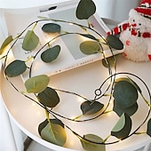 ieftine Acumulatoare-plante artificiale led snur de lumina 2m 20leds lumini de zâne creeper frunză verde Crăciun acasă nuntă în aer liber iedera viță de vie lampă decorare bricolaj suspendat grădină curte curte (fără