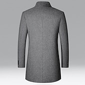preiswerte Herren-Blazer &amp; -Anzüge-Herren Wintermantel Wollmantel Mantel Urlaub Geschäft Winter Wolle warm Draussen Oberbekleidung Bekleidung Modisch Warm-Ups Einfarbig Tasche Kargen Einreihiger Verschluss