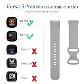baratos Pulseiras de relógio Fitbit-Pulseira de Smartwatch Compatível com Fitbit Versa 4 Sense 2 Versa 3 Sense Silicone macio Relógio inteligente Alça Elástico Respirável Pulseira Esportiva Substituição Pulseira