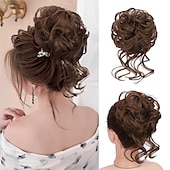abordables Chignons-chignon désordonné morceau de cheveux chignon en désordre chouchous pour femmes chignon ébouriffé chignon synthétique ondulé chignon bouclé queue de cheval postiche pour un usage quotidien