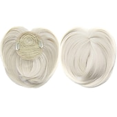 cheap Bangs-White Hair Extensions for Women Invisible Toupee Thinning Hair Extensions Wig Hairpiece Thick Top Hair Pieces