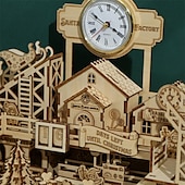 levne Skládačky-3D dřevěné puzzle DIY model santa&#039;s factory puzzle hračka dárek pro dospělé a dospívající festival / dárek k narozeninám