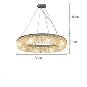cheap Chandeliers-LED Pendant Lights, 6-Light Ring Hanging Lamps, 19,5&quot; Modern Crystal Metal Chandelier in Chrome 110V-240V Ceiling Hanging Light Pendant Light for Living Room Bedroom Restaurant Hotel