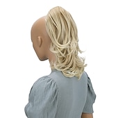 Χαμηλού Κόστους Αλογορουρές-hairpiece extensions ponytail ογκώδη κυματιστό ξανθό μείγμα h136
