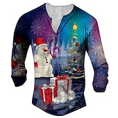 חולצת טריקו לחג המולד חולצת טריקו לגברים חולצת טריקו הנלי חולצת חולצה גרפית איש שלג הנלי אדום כחול סגול הדפס תלת מימד חיצוני חג המולד הדפסת שרוולים ארוכים ביגוד ביגוד מעצב ביגוד בייסיק קלאסי זול תלבושת חג המולד מצחיקה-חולצת טריקו לחג המולד חולצת טריקו לגברים חולצת טריקו הנלי חולצת חולצה גרפית איש שלג הנלי אדום כחול סגול הדפס תלת מימד חיצוני חג המולד הדפסת שרוולים ארוכים ביגוד ביגוד מעצב ביגוד בייסיק קלאסי
