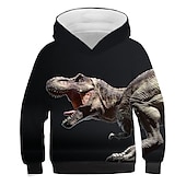 abordables Animaux 3D pour Garçon-Enfants Garçon Sweat à capuche Dinosaure manche longue Automne Hiver Mode Frais Coton Casual