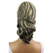 Χαμηλού Κόστους Αλογορουρές-hairpiece extensions ponytail ογκώδη κυματιστό ξανθό μείγμα h136
