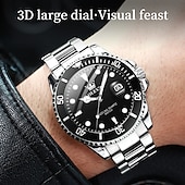 economico Orologi al quarzo-OLEVS Orologi Al Quarzo da Uomo Top Brand Lusso Business Impermeabile Luminosa Grande Cassa Orologi da Polso Sportivi in Acciaio Inossidabile