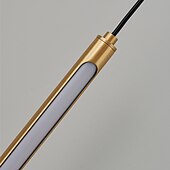 economico Luci a sospensione-lampada a sospensione a led design lineare, 56 cm cavo a 1 luce linea regolabile lampada a sospensione design per camera da letto soggiorno bar caffetteria argento luminoso/coppe (lampadina inclusa)