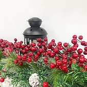 olcso Koszorúk, Girlandok és Díszek-karácsonyi füzér karácsonyi díszek füzér fenyőtobozokkal piros bogyók sörte fenyőfüzér karácsonyi dekoráció beltéri kültéri otthon köpeny kandalló ünnepi dekoráció karácsonyi