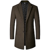 Χαμηλού Κόστους Ανδρική καμπαρντίνα-Ανδρικά Χειμερινό παλτό Μάλλινο Παλτό Πανωφόρι Επιχείρηση Διακοπές Χειμώνας Μαλλί Διατηρείτε Ζεστό Για Υπαίθρια Χρήση Εξωτερικά ενδύματα Ρούχα Μοντέρνα Θερμαντικά Μονόχρωμο Τσέπη Πέτο