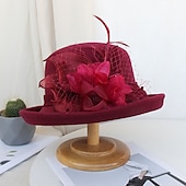 economico Cappelli per feste-cappelli piuma artificiale poli / misto cotone bombetta / cappello a cloche autunno cappello da pescatore da sposa cappello fedora kentucky derby cocktail royal astcot stile vintage con copricapo di