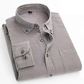 economico Camicie da uomo-Per uomo Camicie Matrimonio Per uscire Nero Rosso Marrone chiaro Blu Manica lunga Collo ripiegabile Primavera &amp; Autunno Abbigliamento