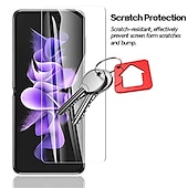 abordables Protectores de pantalla para Samsung-1 Lote Protector de Pantalla + Protector de Lente Cámara Protector de pantalla trasera Para Samsung galaxia S24 Ultra Plus Z Flip 5 Z Flip 4 Z Flip 3 Vidrio Templado Hidrogel de TPU Dureza 9H