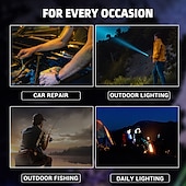 cheap Flashlights-High-power LED Rechargeable Flashlight with 30W Lamp Beads Portable Torch 7 Lighting Modes Zoomable Waterproof Camping Light