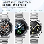 billige Samsung klokkebånd-Klokkerem til Samsung Watch 3 45mm, Galaxy Wacth 46mm, Gear S3 Classic / Frontier, Gear 2 Neo Live Rustfritt stål Erstatning Stropp 22mm Armbånd