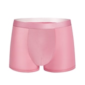 billiga Herrboxers-Herr 3-pack Boxerkalsonger Underkläder Grundläggande trosor Boxershorts Syntetiskt siden Andningsfunktion Mjuk Ren färg Medium Midja Svart Ljusgrön