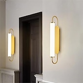 abordables Appliques murales d&#039;intérieur-Applique murale led en laiton, applique murale en verre en fer forgé à bande moderne, appliques murales d&#039;éclairage de chevet de chambre à coucher intérieure, lampes d&#039;escalier de salon