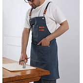 economico grembiule-grembiule da chef per donna e uomo, grembiule da cucina, grembiule da giardinaggio personalizzato con tasche, tracolla regolabile per falegnami, meccanici, pittori