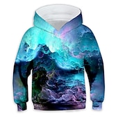 tanie Wizja 3D i geometria chłopca-Dzieci Dla chłopców Bluza z Kapturem Zjechać na pobocze Gradient Długi rękaw Kieszeń Dzieci Top Codzienny Bluza z Kapturem Moda Codzienny Żółty Rumiany róż Czerwony Jesień 7-13 lat