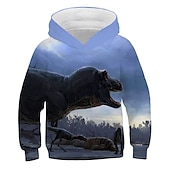 abordables Animaux 3D pour Garçon-Enfants Garçon Sweat à capuche Dinosaure manche longue Automne Hiver Mode Frais Coton Casual