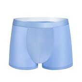 billiga Herrboxers-Herr 3-pack Boxerkalsonger Underkläder Grundläggande trosor Boxershorts Syntetiskt siden Andningsfunktion Mjuk Ren färg Medium Midja Svart Ljusgrön