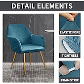 cheap Armchair Cover &amp; Armless Chair Cover-Wingback Chair Cover Velvet Grey Sofa Chair Slipcover For Bar Coffe Patio Garden Washable Removable Party Home Hotel