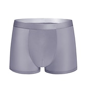 billiga Herrboxers-Herr 3-pack Boxerkalsonger Underkläder Grundläggande trosor Boxershorts Syntetiskt siden Andningsfunktion Mjuk Ren färg Medium Midja Svart Ljusgrön