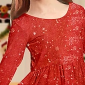 Lasten tyttöjen joulumekko mekko lumihiutalemekko lumihiutale pitkähihainen joululahjat rento pyöreä kaula-aukko ihana päivittäinen polyesteri polven yläpuolella oleva arkimekko kelluva mekko A-linjainen mekko syksy talvi 4-12 vuotta halpa Lasten joulumekot-Lasten tyttöjen joulumekko mekko lumihiutalemekko lumihiutale pitkähihainen joululahjat rento pyöreä kaula-aukko ihana päivittäinen polyesteri polven yläpuolella oleva arkimekko kelluva mekko A-linjainen mekko syksy talvi 4-12 vuotta