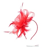 levne Fascinátory a klobouky-fascinators kentucky derby klobouk pokrývka hlavy organza polyester / polyamid kbelík klobouk párty / večer dovolená koktejl královský astcot vintage styl elegantní s nášivkami z peří pokrývka hlavy
