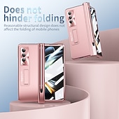 Χαμηλού Κόστους Samsung Θήκη-τηλέφωνο tok Για Samsung Galaxy Z Fold 5 Z Fold 4 Z Fold 3 Πίσω Κάλυμμα Προστατευτικό φακού κάμερας Σταντ ποδηλάτου με στυλό S Μονόχρωμο Ψημένο γυαλί PC Μεταλλικό