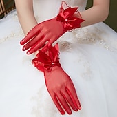 abordables Gants de Mariage-Tulle Longueur Poignet Gant Style vintage / Elégant Avec Noeud(s) Gants de Mariage / Fête