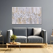 abordables Pinturas florales/botánicas-Pintura al óleo hecha a mano lienzo arte de la pared decoración espátula pintura clásica flor de ciruelo blanco para decoración del hogar enrollado sin marco pintura sin estirar