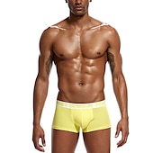 preiswerte Boxershorts für Herren-Herren 3 Pack Unterwäsche Unterwäsche Boxer Slip Polyester-Baumwoll-Gemische Waschbar Komfortabel Buchstabe Tiefe Hüfthöhe Schwarz Weiß