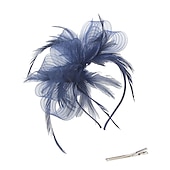 levne Fascinátory a klobouky-fascinators kentucky derby klobouk pokrývka hlavy organza polyester / polyamid kbelík klobouk párty / večer dovolená koktejl královský astcot vintage styl elegantní s nášivkami z peří pokrývka hlavy