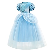 levne Dívčí kostýmy-Popelka Pohádkové Princeznovské Květinové šaty Téma Party Kostým Tylové šaty cosplay Filmové kostýmy for Dívčí Dětské Karneval Plesová maškaráda Svatební Svatební host