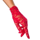 baratos Luvas de Casamento-Renda Até o Pulso Luva Elegante / De Renda Com Cor Pura Luvas de Festa / Casamento