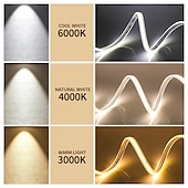 abordables Luces de tira COB-tira de luces led cob 220v impermeable decoración al aire libre ra 80 high brig 220v impermeable decoración al aire libre 360 leds/m ra 80 alto brillo 3000k 4000k 6000k cinta flexible fob luz
