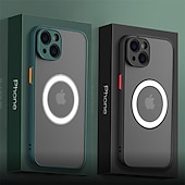Недорогие Чехлы для iPhone-Чехол для iPhone 16e iPhone 16 iPhone 15 Pro Max Plus iPhone 14 13 12 11 Pro Max Plus X XR XS Защитный чехол тонкий с MagSafe полупрозрачный ультратонкий матовый блестящий однотонный PC