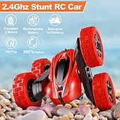cheap RC Vehicles-Car Stunt Remote Control Vehicle Off-road Remote Control Truck 4WD 2.4GHZ RC Rock Crawler With Headlights Double Sided 360 Flip Remote Control Car Gifts For Boys and Girls