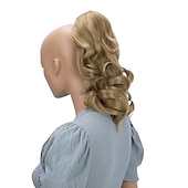 Χαμηλού Κόστους Αλογορουρές-hairpiece extensions ponytail ογκώδη κυματιστό ξανθό μείγμα h136