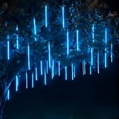 halpa Sähkökäyttöinen-2 kpl meteorisuihku sade led merkkijono 30cm 11,8 tuumaa 16 putkea 384 lediä putoava sadepisara jääpuikko joulukuusi hääkeiju valo katu loma koristelu