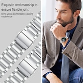 billige Samsung klokkebånd-Klokkerem til Samsung Watch 3 45mm, Galaxy Wacth 46mm, Gear S3 Classic / Frontier, Gear 2 Neo Live Rustfritt stål Erstatning Stropp 22mm Armbånd