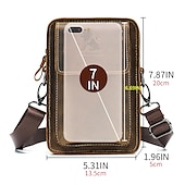 cheap Men&#039;s Bags-Men&#039;s Vintage Brown Leather Crossbody Bag with Adjustable Strap and Multiple Compartments - Ideal for Travel and Daily Use