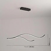 cheap Island Lights-100/120 cm LED Pendant Light Wave Design Line Design Black Gold  Metal Artistic Style Modern Style  Office, Shops Stylish Painted Finishes Artistic LED 110-120V 220-240V